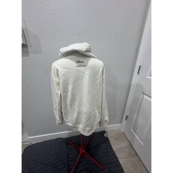 Coach X Disney Mickey Minnie Mouse Ice Skating Hoodie Cream - Picture 5 of 9